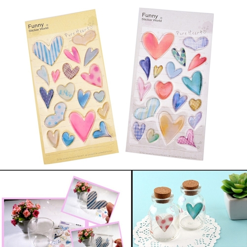 3D Heart Style Sticker DIY Label Mobile Atickers