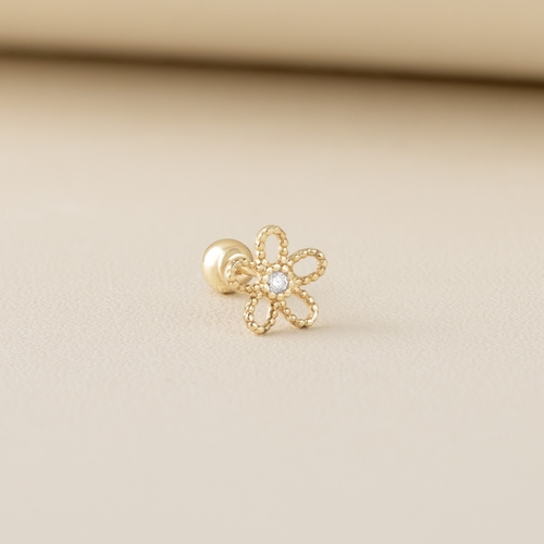 14K (58.5%) SOLID GOLD JASMINE PIERCING