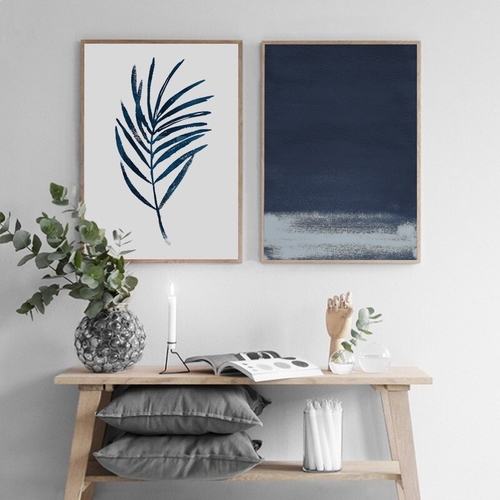 Nordic Leaf Canvas Abstract