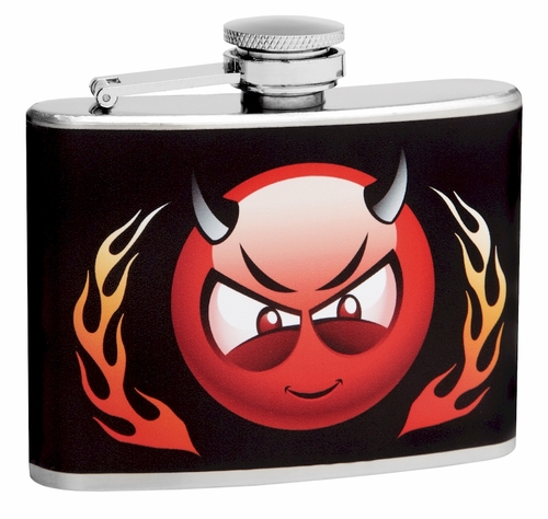4oz Little Devil Drinking Flask, Gift Box, Funnel and Shot Glasses
