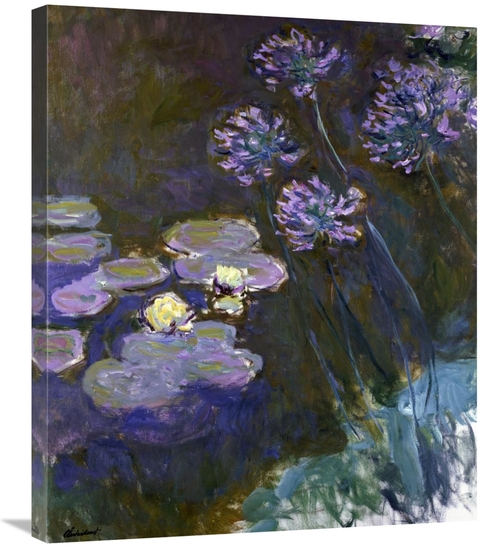 Global Gallery GCS-278727-30-142 30 in. Water Lilies & Agapanthus Art 