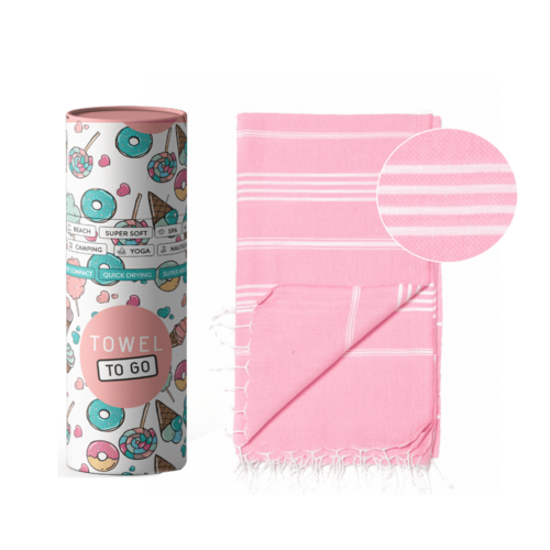 Kids Beach Pool Hammam Towel, Pink in Gift Box