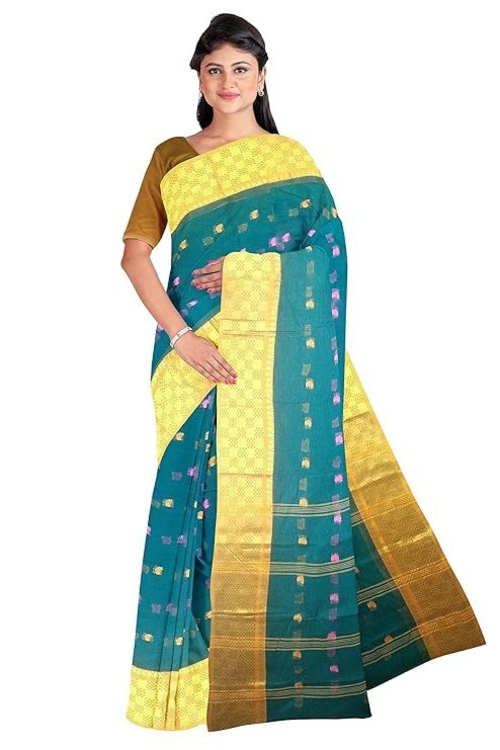 Women'S Tangail Pure Cotton Silk Border Traditional Bengal Handloom