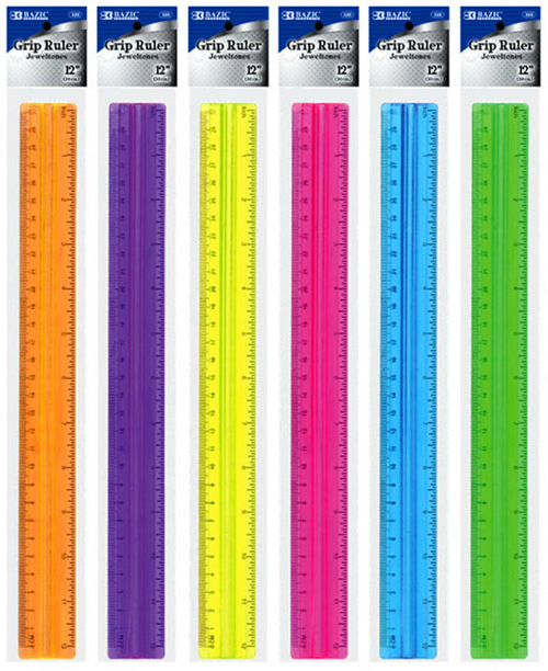 BAZIC 12" (30cm) Ruler w/ Handle Grip