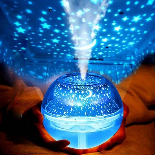 USB Crystal Night Lamp Projector 500ml Air Humidifier Desktop Aroma