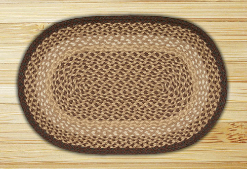 Earth Rugs 09-017 Chocolate-Natural Oval Rug