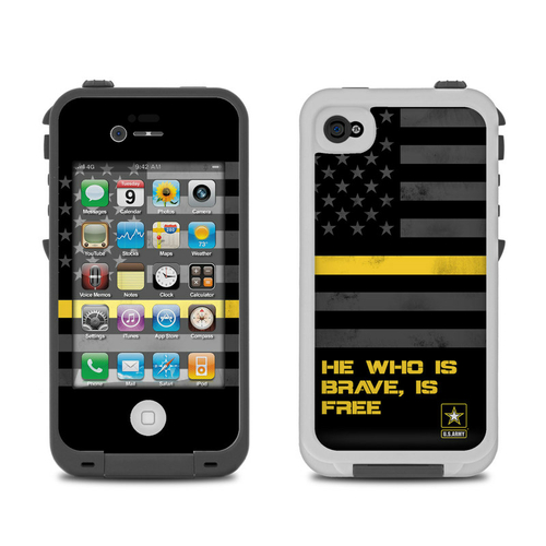 DecalGirl LCI4-BRAVEFREE Lifeproof iPhone 4 Case Skin - Brave is Free