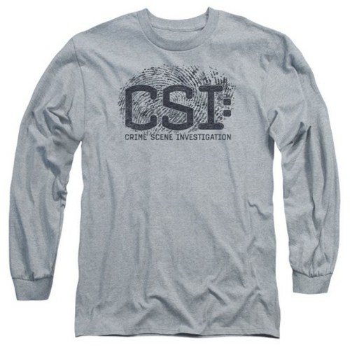 Trevco Csi-Distressed Logo - Long Sleeve Adult 18-1 Tee - Heather- Med