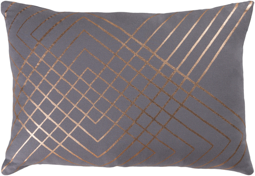 Surya CSC004-1319P Crescent Pillow Kit - Medium Gray & Metallic - Gold