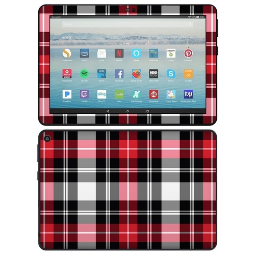 DecalGirl AKF810P-PLAID-RED Amazon Kindle Fire HD8 Plus 10th Gen Skin 