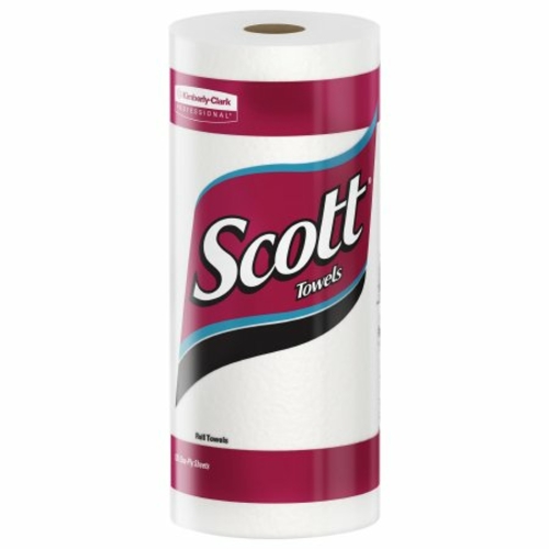 Kimberly-Clark 41482 CPC 1-Ply Kitchen Paper Towel Scott Roll, Whi