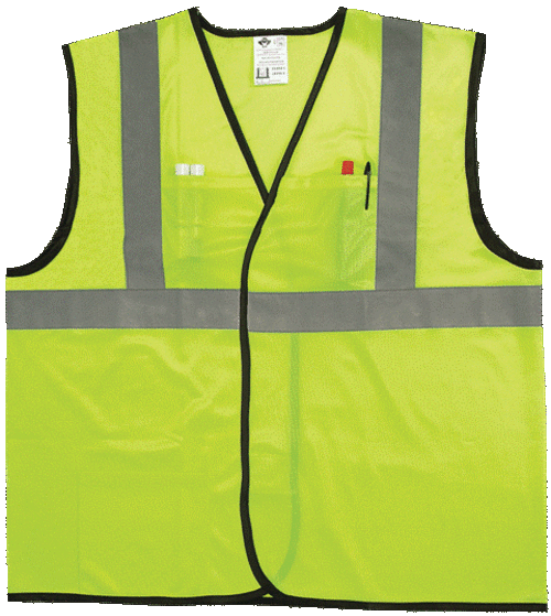 2W EN511C-2 L-XL Class 2 Econo Vest - Lime- Large & Extra Large