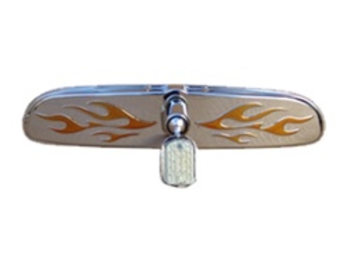 AirBagIt MIR-AA-8608NG Gold Flame Stainless Chrome RearView Mirror