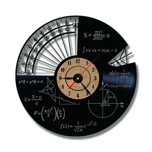 MATH SCIENCE HANDMADE VINYL RECORD WALL CLOCK IDEA