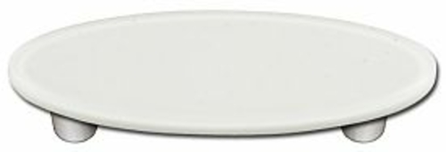 Hot Knobs HK1038-POA White Oval Glass Cabinet Pull - Aluminum Post