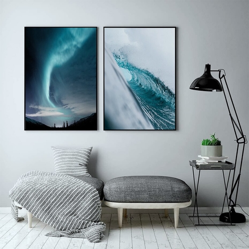 Poster Art Aurora Blue Ocean Nordic