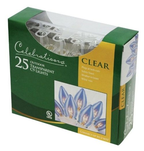 Celebrations C44G4111 C9 Transparent Clear Light Set - Warm White