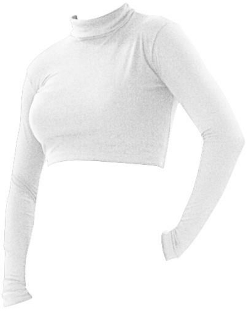 Pizzazz 7600 -WHT -AM 7600 Adult Crop Top, White - Medium