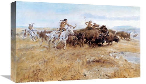 Global Gallery GCS-279968-22-142 22 in. Buffalo Hunt Art Print - Charl