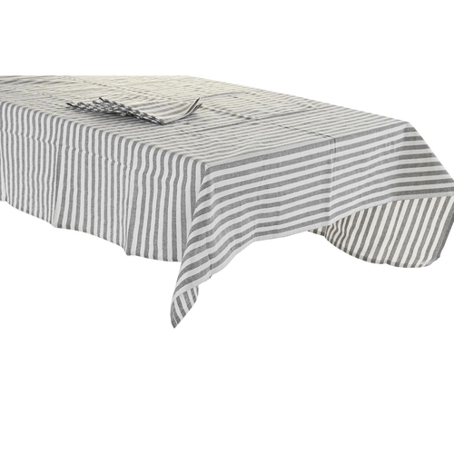 Tablecloth and napkins DKD Home Decor 150 x 150 x 0,5 cm Grey White
