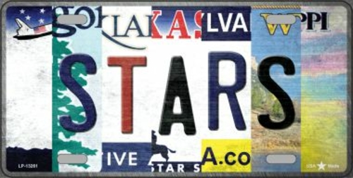 Smart Blonde LP-13261 6 x 12 in. Stars Strip Art Novelty Metal License