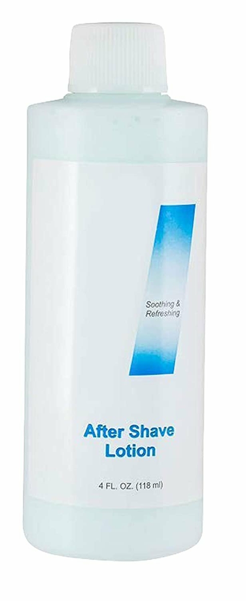 Pack of 60 After-Shave Lotion for Men. 4 oz, Bottle with Twist Cap.