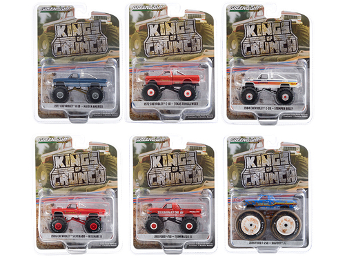 \Kings of Crunch\" Set of 6 Monster Trucks Series 7 1/64 Diecast Model