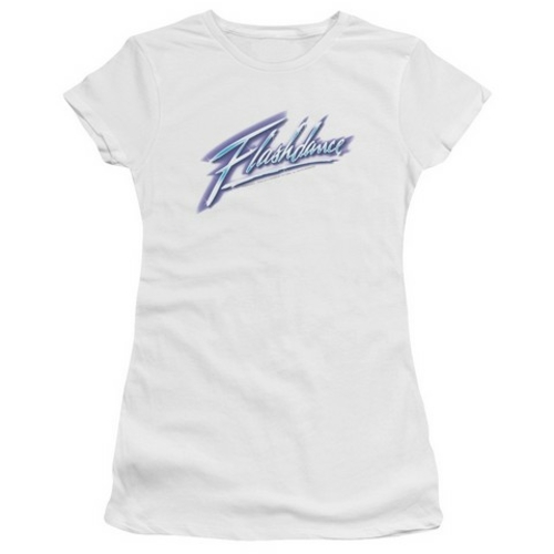 Trevco Flashdance-Logo Short Sleeve Junior Sheer Tee, White - XL