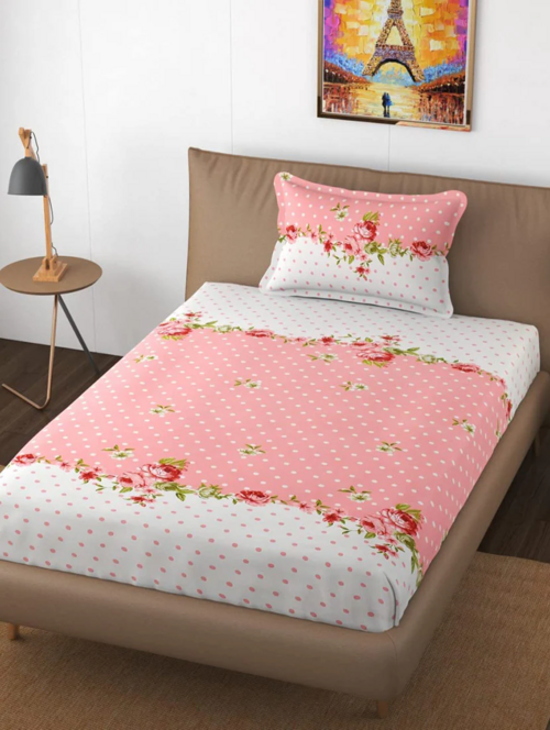 Printed Bedsheet With1 Pillow Cover