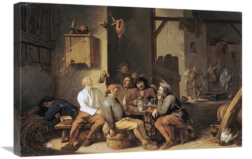 Global Gallery GCS-267225-30-142 30 in. Peasants Smoking & Drinking Ar