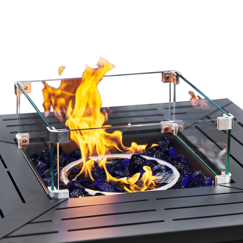 Teamson Home Outdoor XL Metal Gas Fire Pit Table