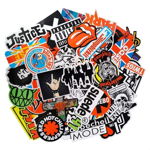 100Pcs Rock Band Stickers Music Car Stickers for Guitar Stickers