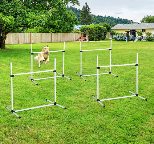 PawHut Set of 4 Adjustable Jump Bar Dog Training Agility Gear Pet