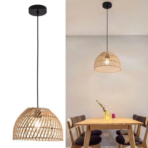 Rattan Bamboo Wood Pendant Light Ceiling Lustre Chandelier Hanging