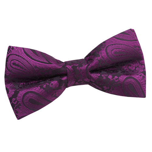 Paisley Pre-Tied Bow Tie - Purple