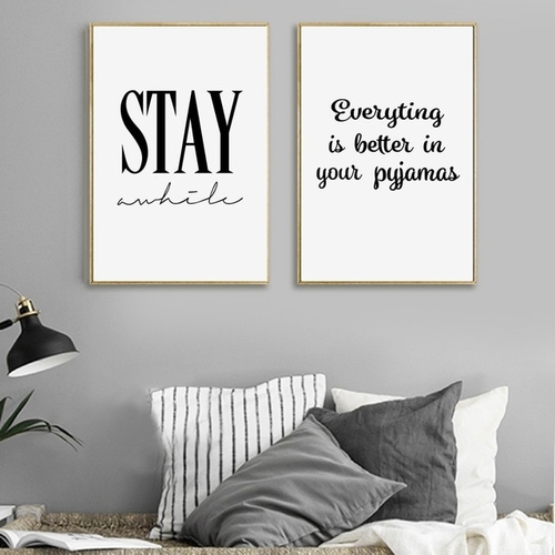 Stay Awhile Minimal Life Canvas Art Print And