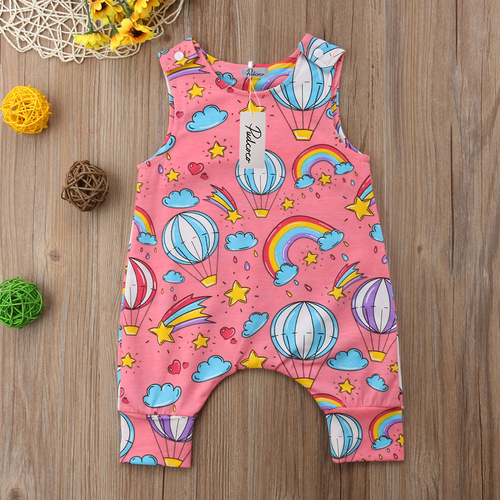 Cotton Newborn Baby Boy Girl Air Balloons Printing