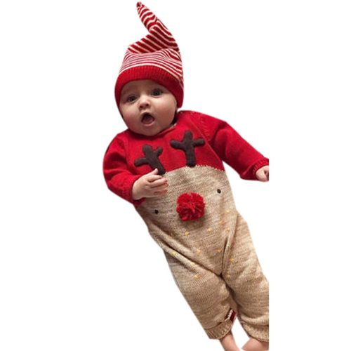 Newborn Kid baby clothes rompers Deer Christmas