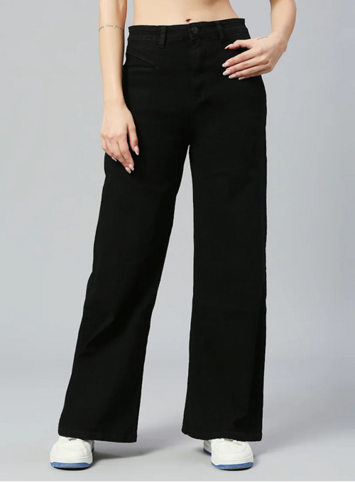 Women High Rise Denim Jeans(Size30)(Colorblack)