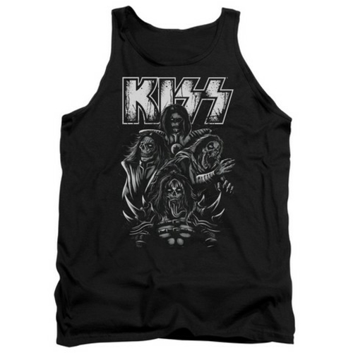 Trevco Kiss-Skull Adult Tank Top, Black - Large