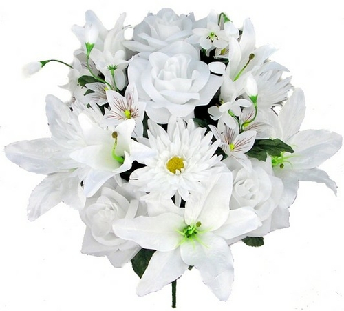 Admired by Nature GPB0104-WHITE Artificial Lily- White