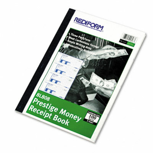 Rediform 8L808 Receipt  2-3/4 x 7  Carbonless Triplicate  100 Sets/Boo