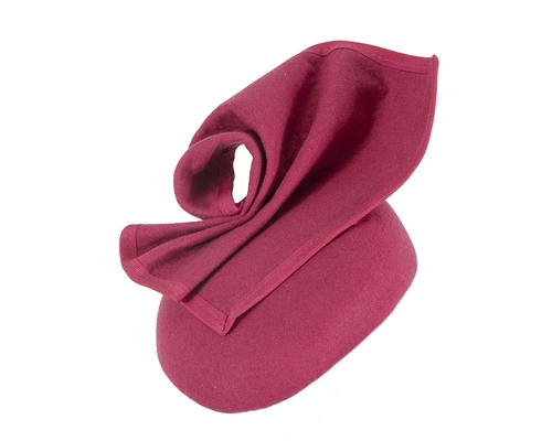 Fuchsia pillbox fascinator for winter autumn racing