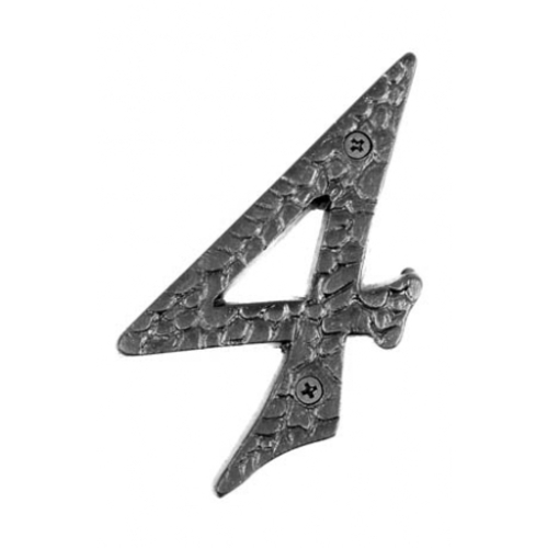 Acorn RN4BP 4" Rough Iron Address Number 4 - Black