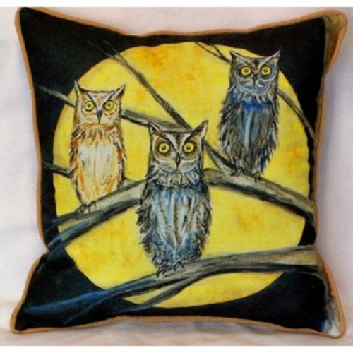 Betsy Drake ZP248 Night Owls Indoor & Outdoor Throw Pillow- 22 x 22 in