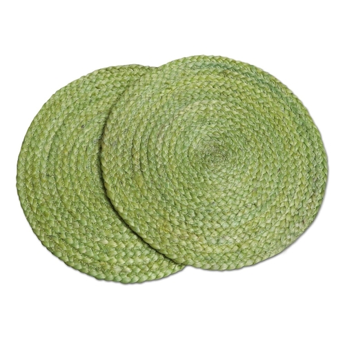 Set of 2 Braided Jute Placemats, 30 cm Round, Best for Bed-Side