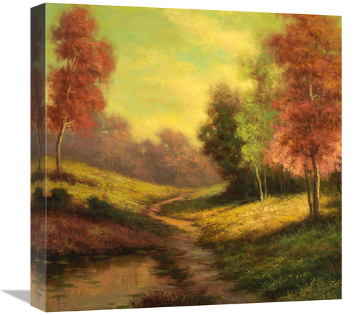 Global Gallery GCS-132511-1818-142 18 x 18 in. Forest Path At Sundown 