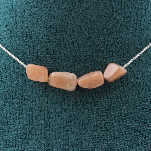 Sunstone from Tanzania 4 beads necklace