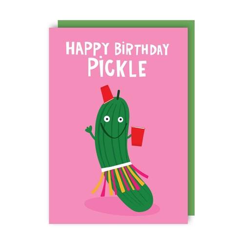 Pickle Gherkin Funny Birthday Card (Pack of 6)