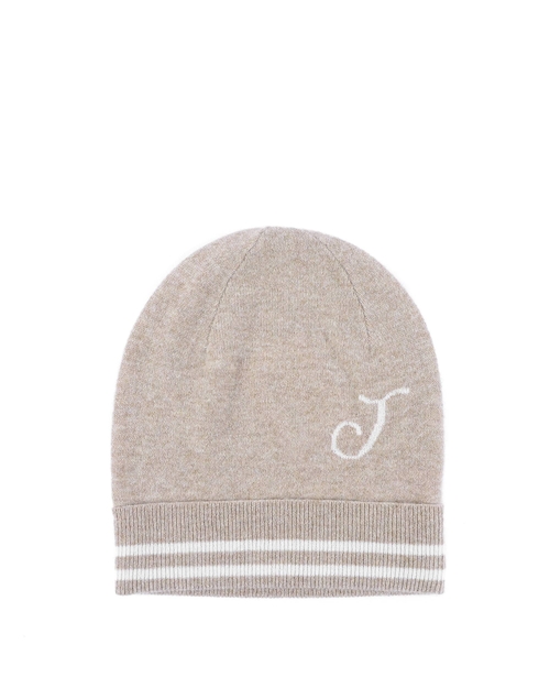 Crown of Edinburgh Cashmere Monogrammed Beanie BRUNTSFIELD CAMEL J